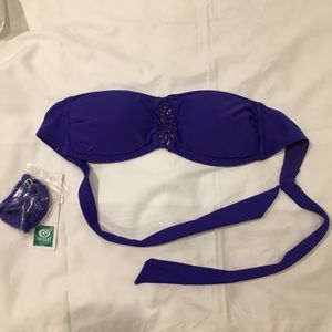 Rip Curl Blue Strapless “Aloha” Bandeau Bikini Top